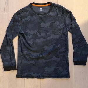 Kids XL Black and Green Camouflage Long Sleeve Shirt